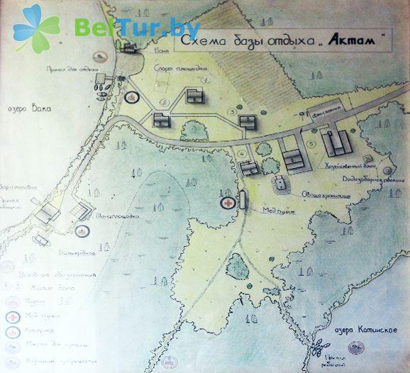 Rest in Belarus - recreation center Aktam - Scheme of territory