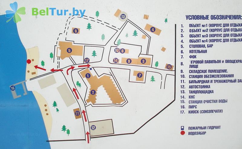 Rest in Belarus - recreation center Beloe ozero BZD - Scheme of territory
