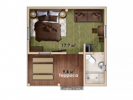 2-местный, дом «Лес»